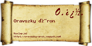 Oravszky Áron névjegykártya
